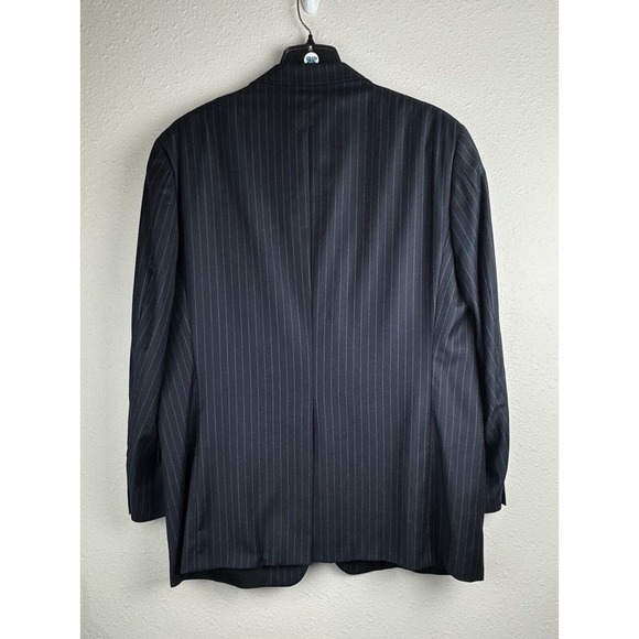 Gieves & Hawkes 48 Long Navy Blue Suit Jacket Blazer Wool Cashmere Striped - Picture 2 of 11